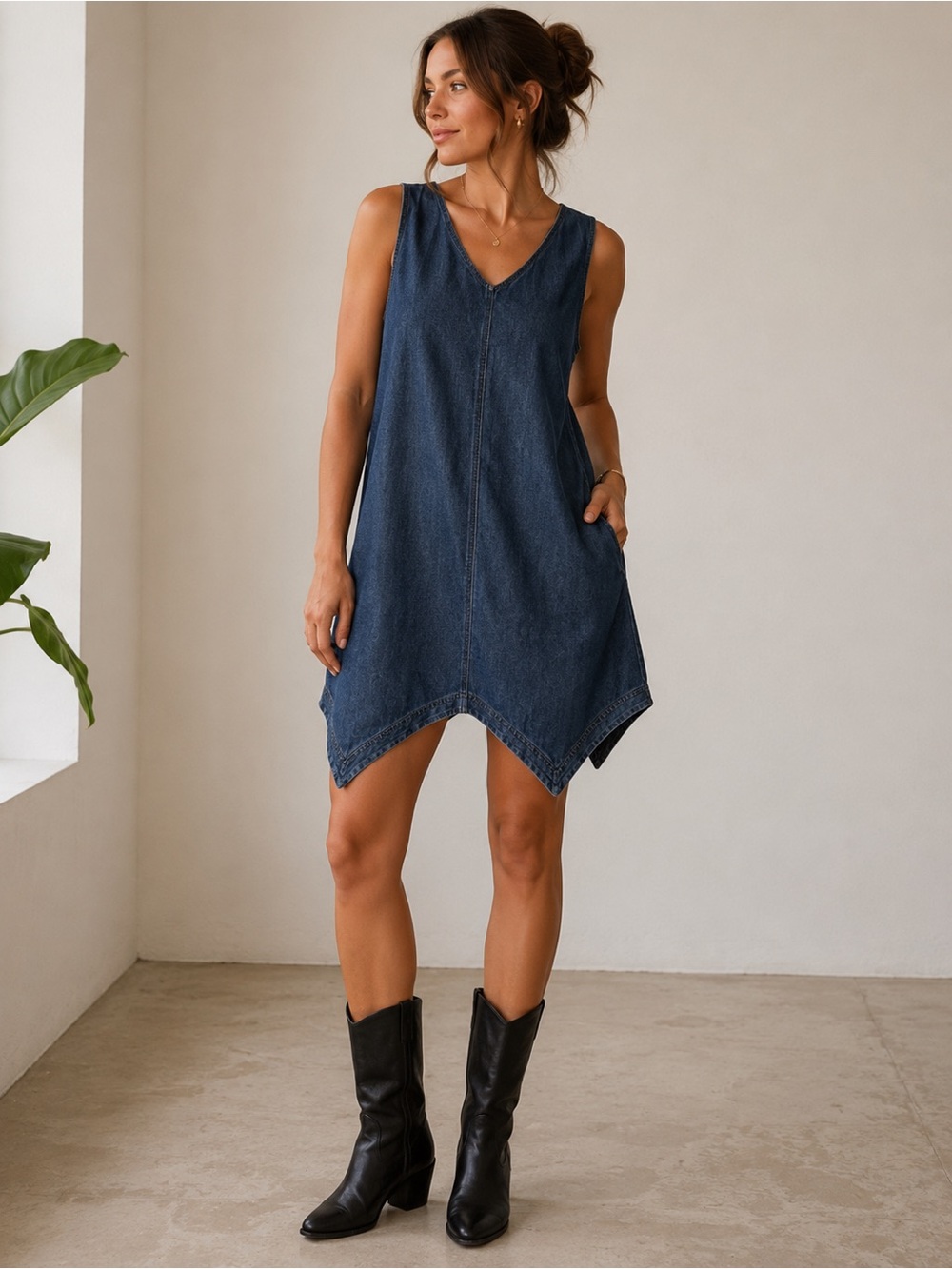 East 5th Blue Sleeveless Denim Dress Size S Cottagecore Y2K 90s Minimalist